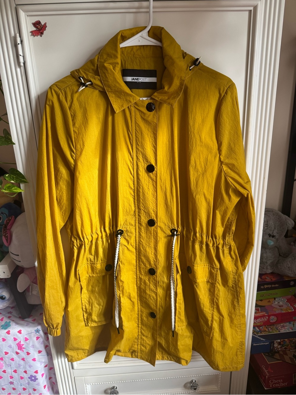 Jane Post Mustard Yellow Drawstring Trench Anorak
